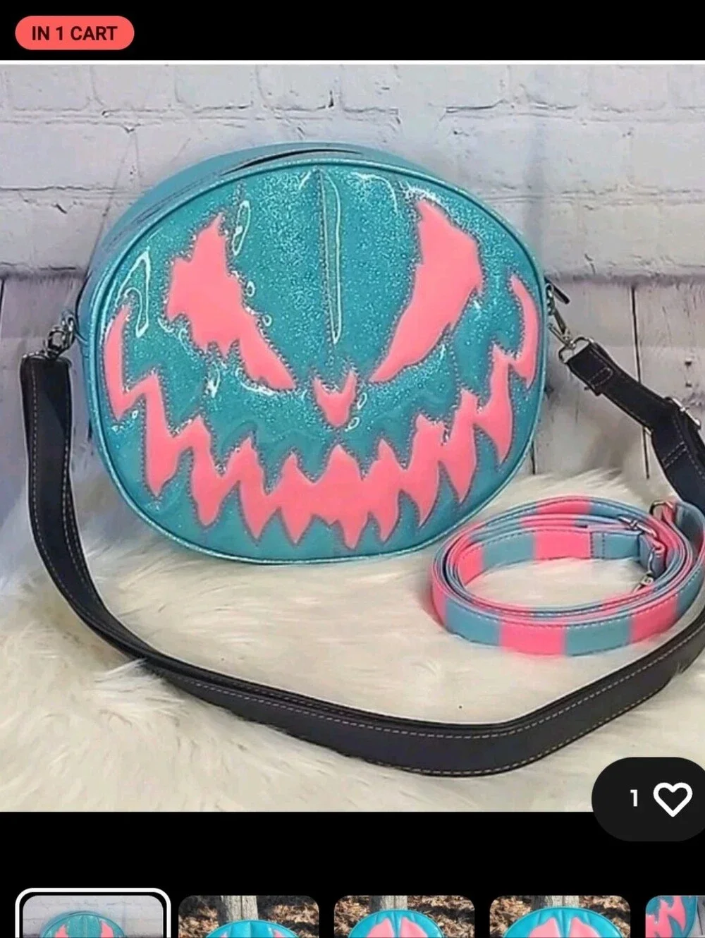 Love Pain And Stitches Pink And Blue Pumpkin Kult Bag